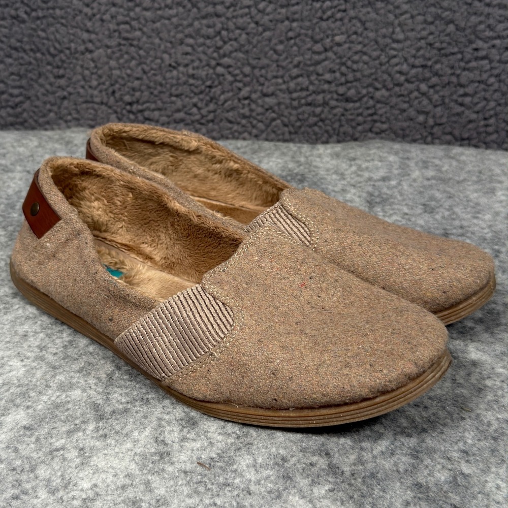 Blowfish Malibu Womens Taupe Marl Faux Fur Lined Slip On Sneakers Shoes 11